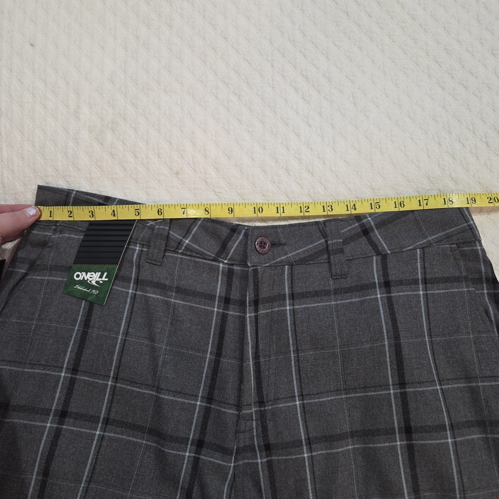 O'Neill Men's 38 Sterling Shorts Grey Plaid Chino Golf Casual - Picture 8 of 10